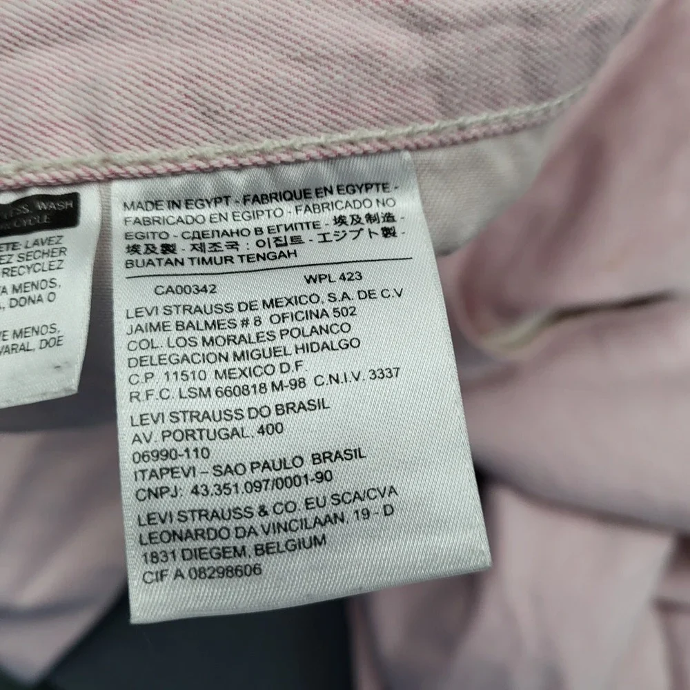 Levis 501 Original Mens Straight Leg Button Fly Pink Denim Jeans‎ 40x30